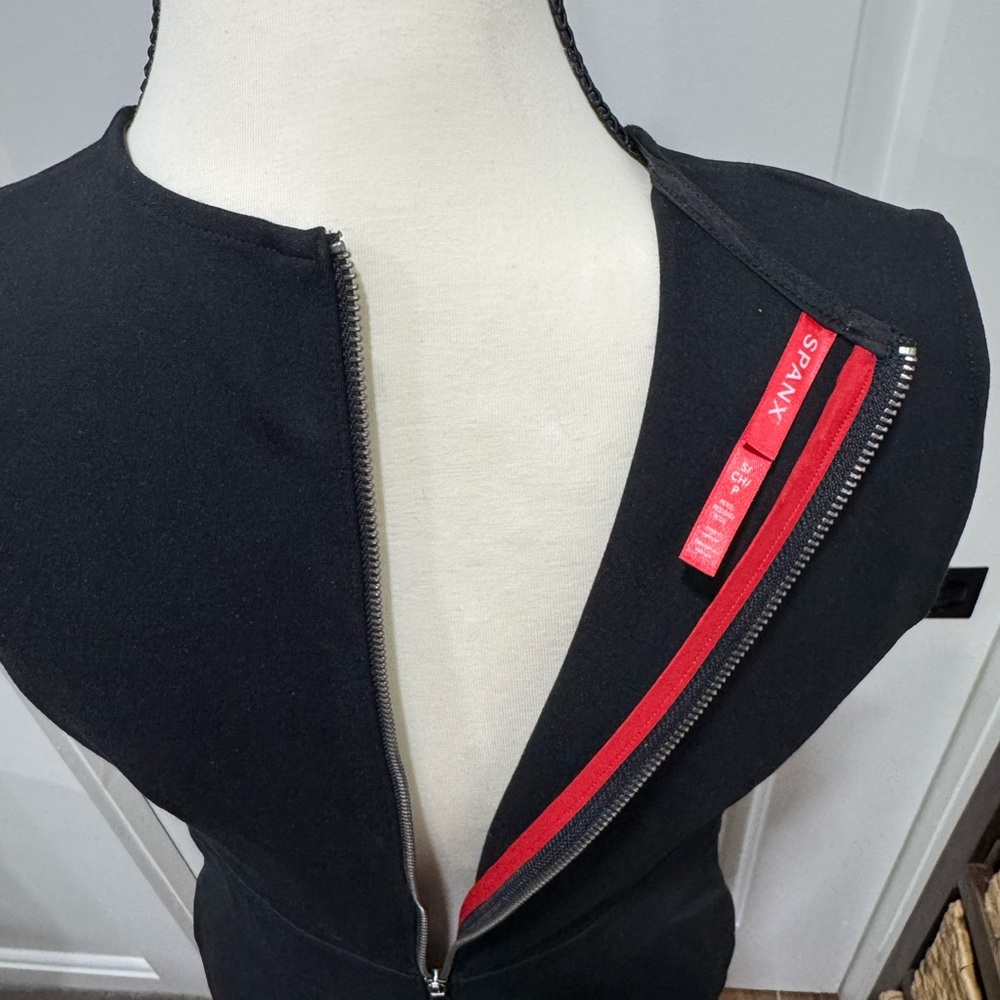 SPANX Perfect Sleeveless Jumpsuit S Petite Classic Black Flare Leg 20383Q NWT’s - Picture 6 of 13